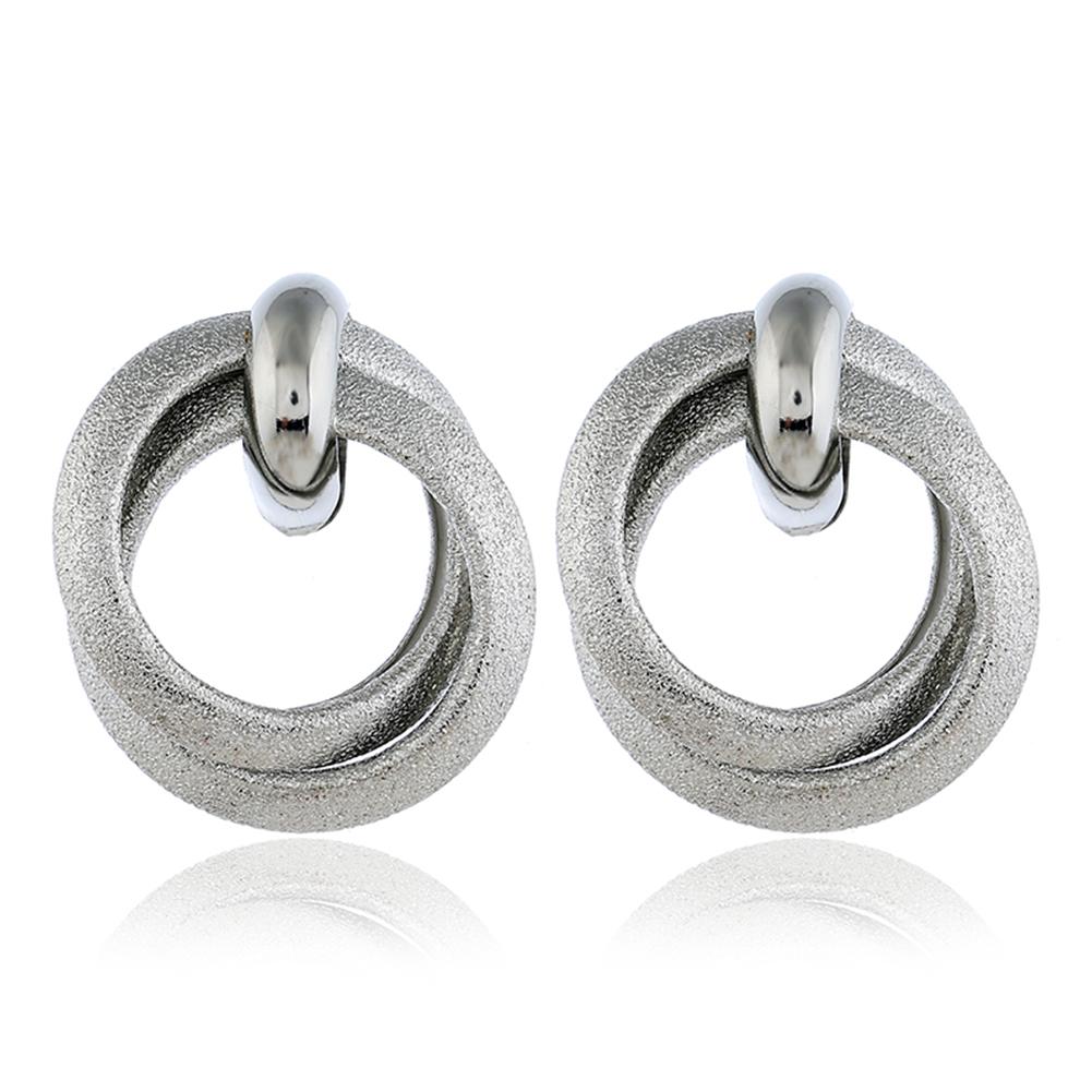 1 Pair Retro Matte Circle Earrings for Women Girl