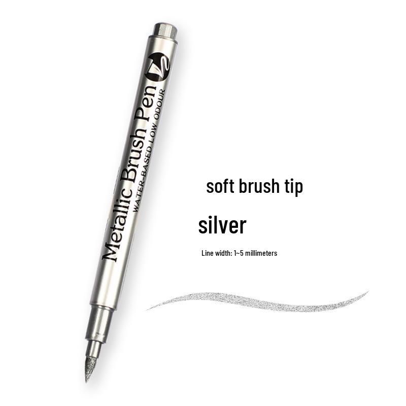 Guangna GN550 Gold & Silver Paint Pen for DIY Photo Albums & Black Cardstock Highlighting.