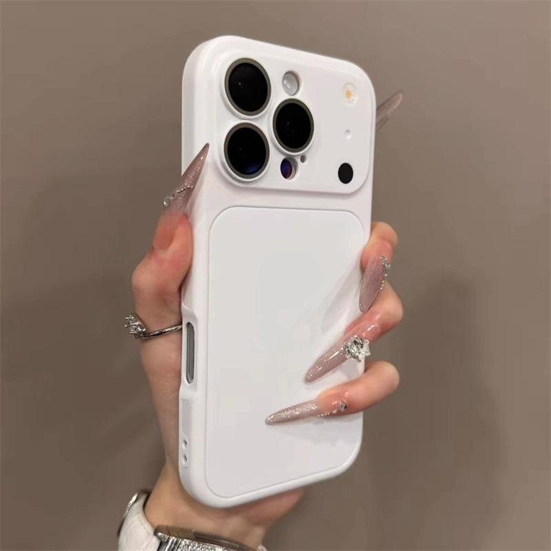 2-In-1 large window, suitable for iPhone17Pro mobile phone case, Apple 16Pro solid color 15Pro lens film 14.