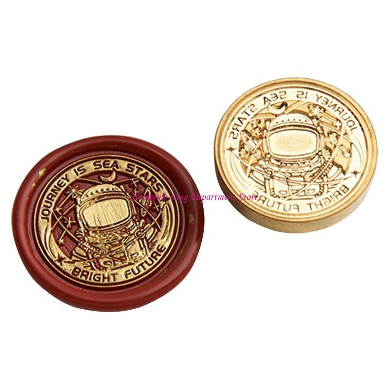 30mm Round Seal Stamp Head Antique Metal Seal Stamp Head for Seal Letter Envelope Card Scrapbooking Craft Embellishment