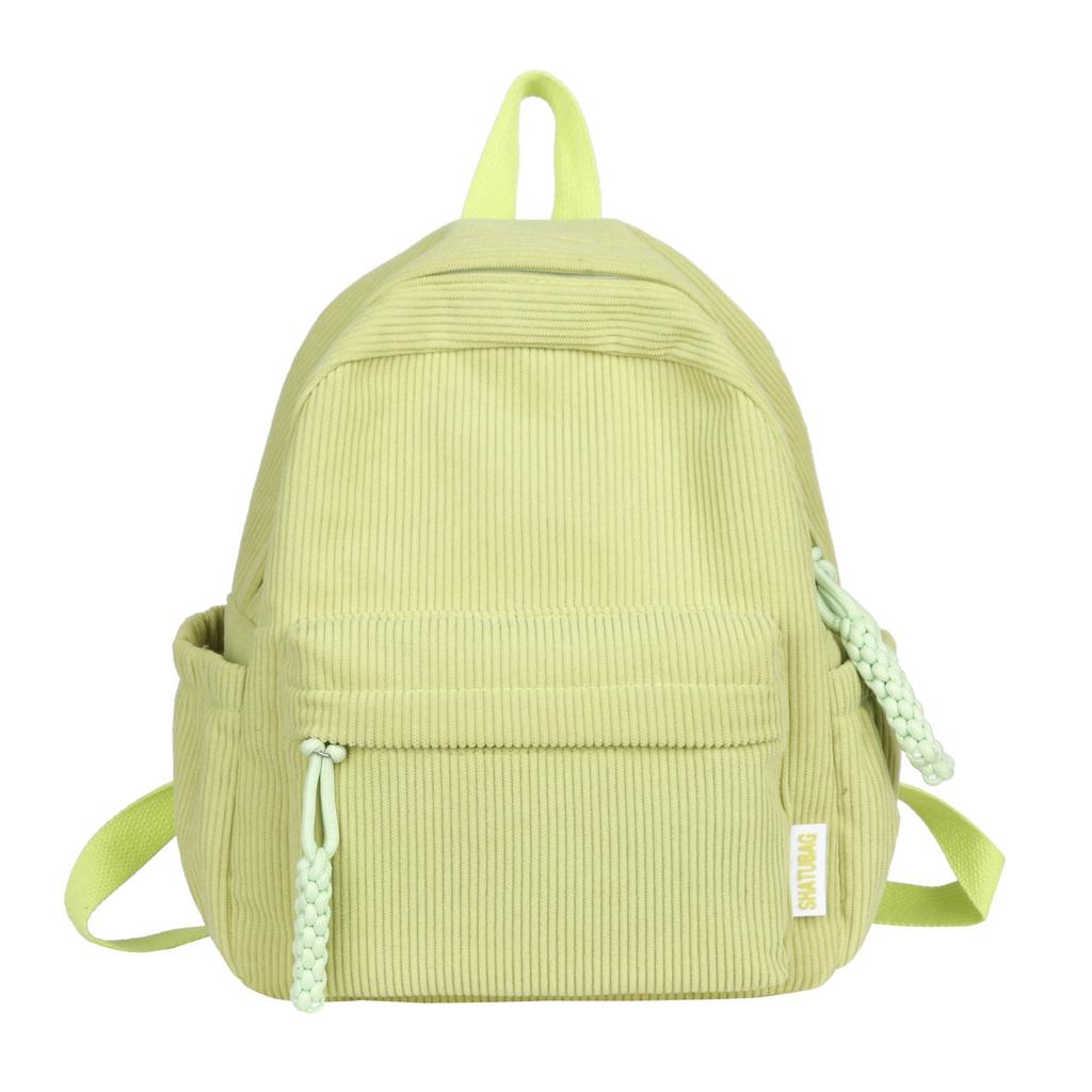 Schoolbag Corduroy Small Backpack Women's Fashion Spring New Japanese Ins Simple Versatile Travel Shopping Soft Girl Backpack