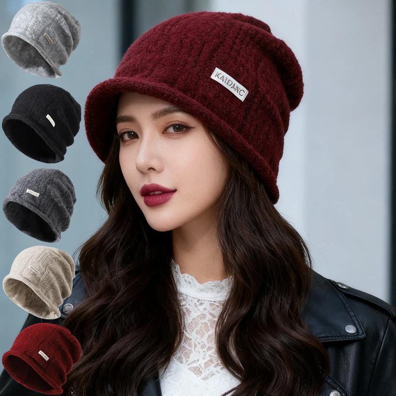 Outdoor Warm Bike Riding Woman Winter Travel Knitted Slouchy Beanie Hat