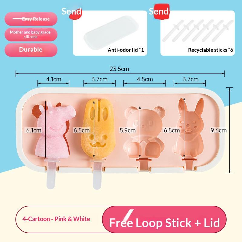 Cute Silicone Popsicle Molds Food Grade Homemade Ice Pop Stick Ice Cream Cheddar Cheese Stick Mould for Home