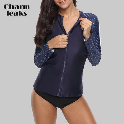 Vanbuy Womens Beach Swimwear Crewneck Long Sleeve Rash Guard Swim Shirt