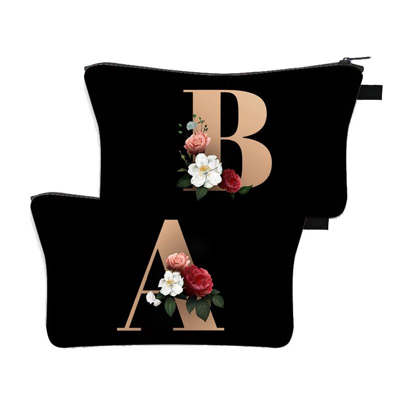 Alphabet Printed Change Bag Multifunctional Travel Storage Bag Elementary School Polyester Stationery Zipper Pencil Bag