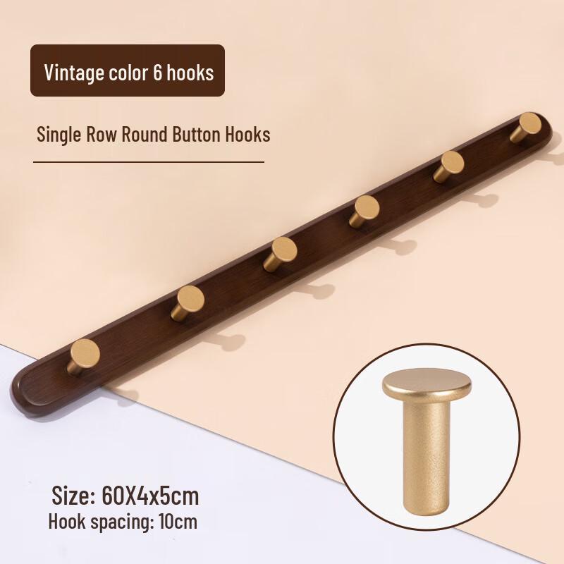 Punch-Free Retro Bamboo 6-Hook Wall Hanger