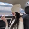 Japanese Trendy Knit Beanie For Winter Women Warm Medium Size Acrylic Hat