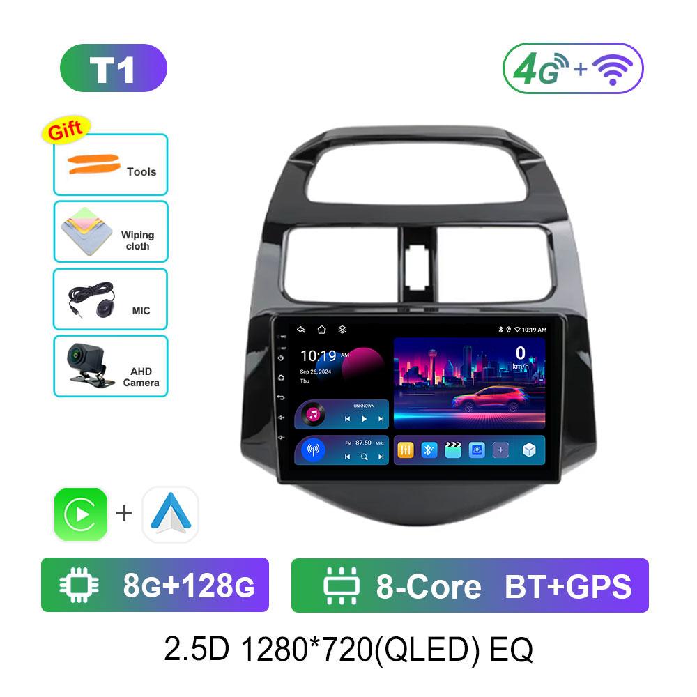DSP Stereo Car Radio Multimedia player for Chevrolet Spark Beat Matiz Creative 2009 - 2016 Android 14 Navi GPS QLED Screen