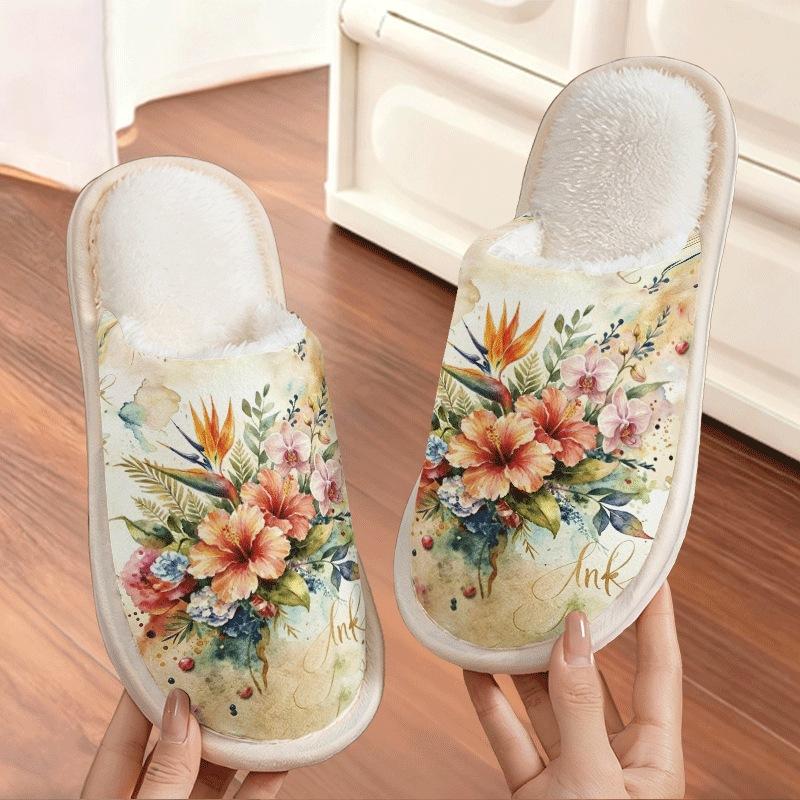 Anti-slip Shoes, Casual Cotton Shoes, Men's and Women's Cartoon Home Slippers