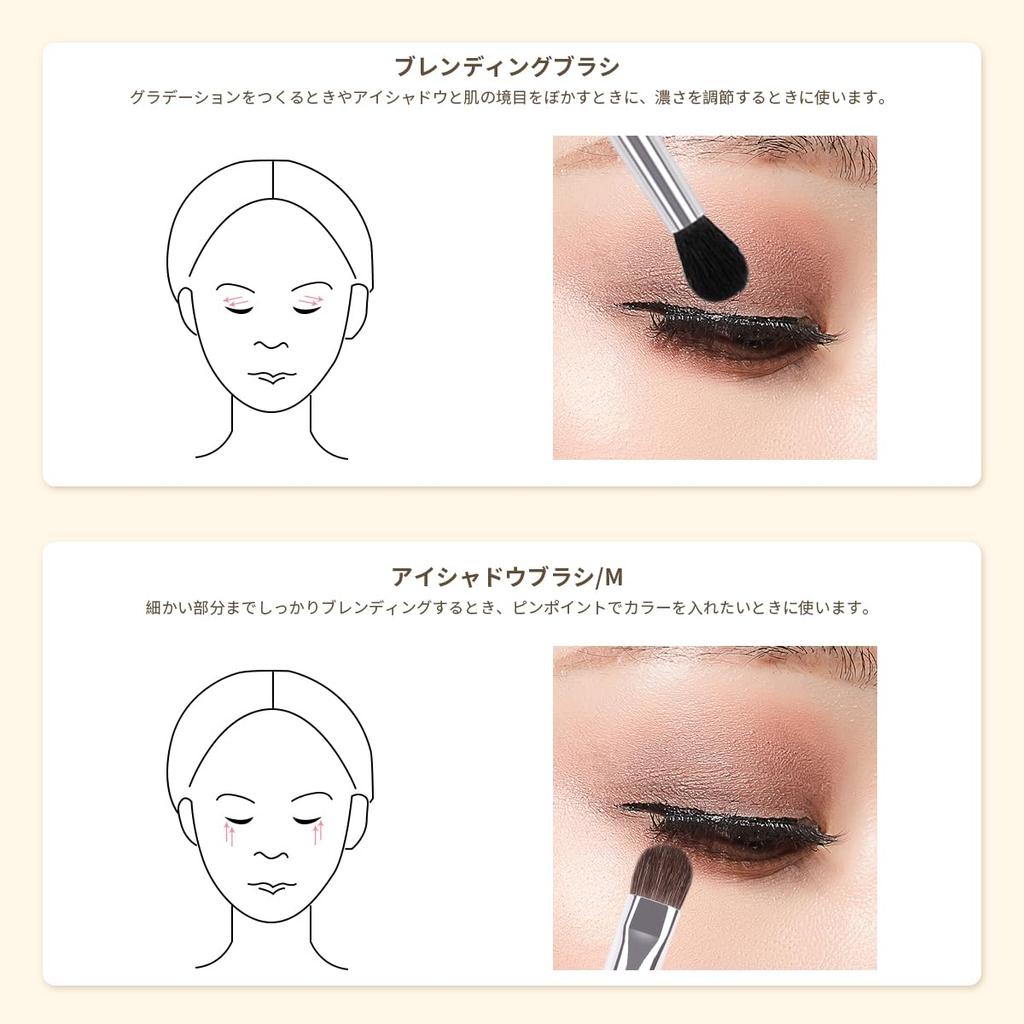 DUcare Eyeshadow Brush Set of Eye Makeup Dedicated Natural Cosmetic Super High Quality Makeup Attractive Makeup Comes with PU Storage 0603 6, Brush,