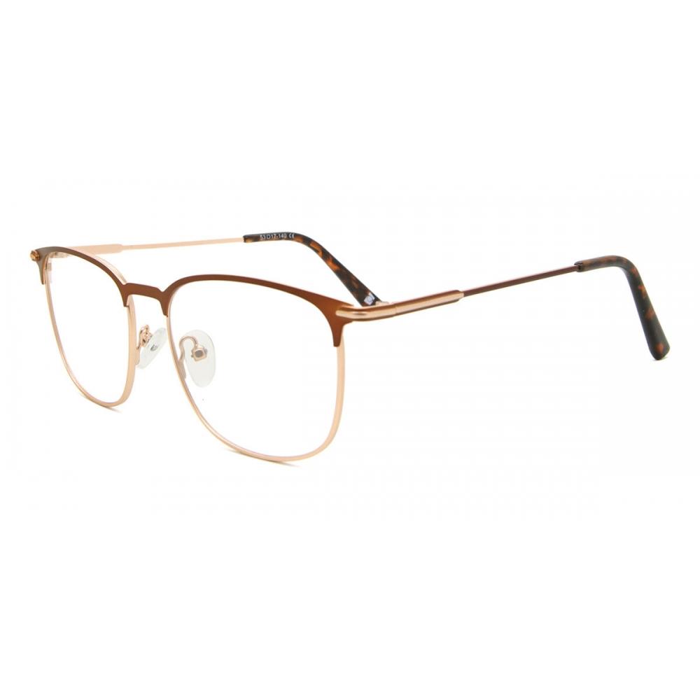 Full Rim Square Brown Gold Smartbuy Collection Brend 890d Fashion Unisex Eyeglasses