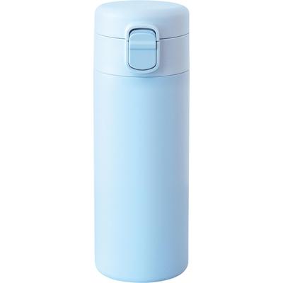 Wahei Freiz Dishwasher Safe Seamless Water Bottle Mug Bottle 350ml Light Blue One-Touch Stopper Vacuum Insulated Bottle Thermal/Cold RH-1696