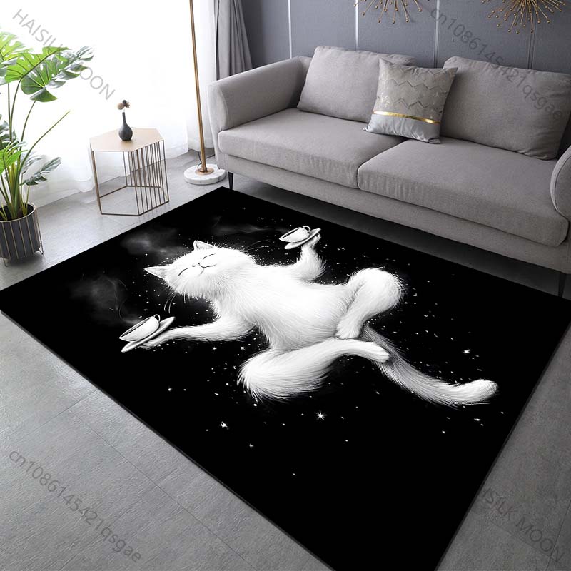 Cat in Yoga Carpet for Living Room Bedroom Bathroom Mat Creative Doormat Sofa Table Home Decor Area Rug Large Size for Gifts