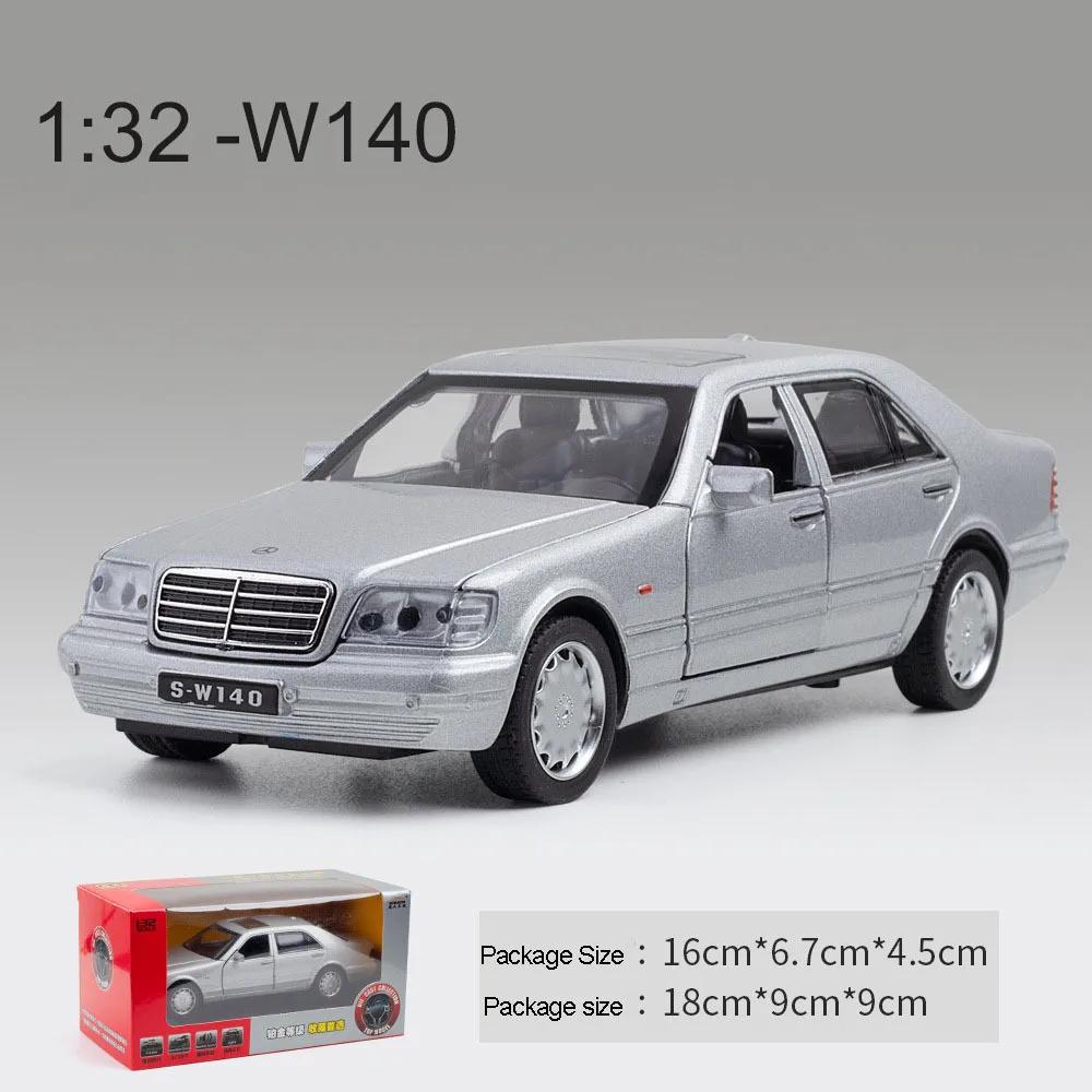 1/32 Benz S-W140 Model Jucărie Mașină Turnată sub Presiune din Aliaj Caroserie Metalică Șasiu din Plastic Anvelope de Cauciuc cu 4 Uși care se Deschid Funcție de Tragere înapoi Copii A88