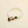 Natural White & Creamy Yellow Jade Bodhi Root Double-Strand Bracelet - New Chinese Design for Women