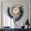 Crystal Metal Wall Clock Silent Non Ticking 26×21 Quality Quartz Battery Operated Decorative Clock in Silver for Kitchen Living