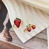 Fashionable Strawberry Rings Portable and Sturdy Alloy Jewelry Accessory for Everyday Use or As Thoughtful Gifts