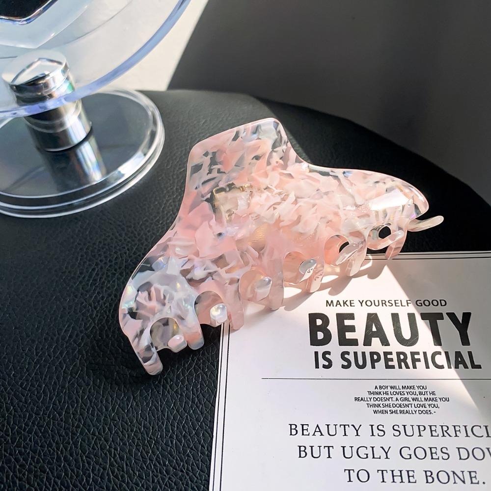 Hair Clip Fresh Acetate Hair Claw Solid Color Tortoiseshell Hair Claw Printing Shark Clip  Girls
