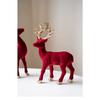 Flocking Velvet Deer Decoration With Sparkling Glitter Finish For Seasonal For Window And Tabletop Holiday Styling