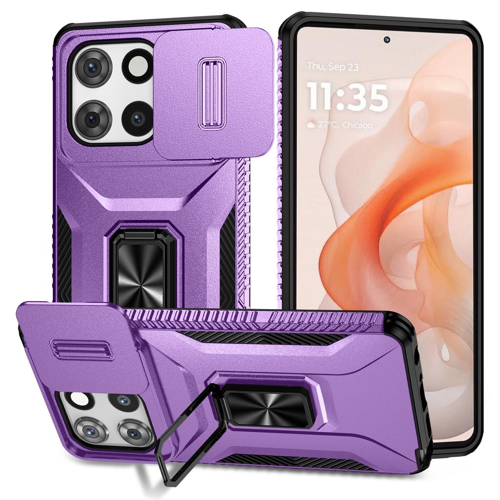 Pro Motorola Moto G 5G (2025) Pouzdro Camshield Stojánek TPU+PC Protiskluzový Kryt na Telefon