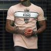 Sommer Rundhals 3D King Print Top Modische Lässige Kurzarm Herren T-Shirts