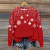 Women's Christmas Printed Casual Fashion Long Sleeve Round Neck Pullover Top