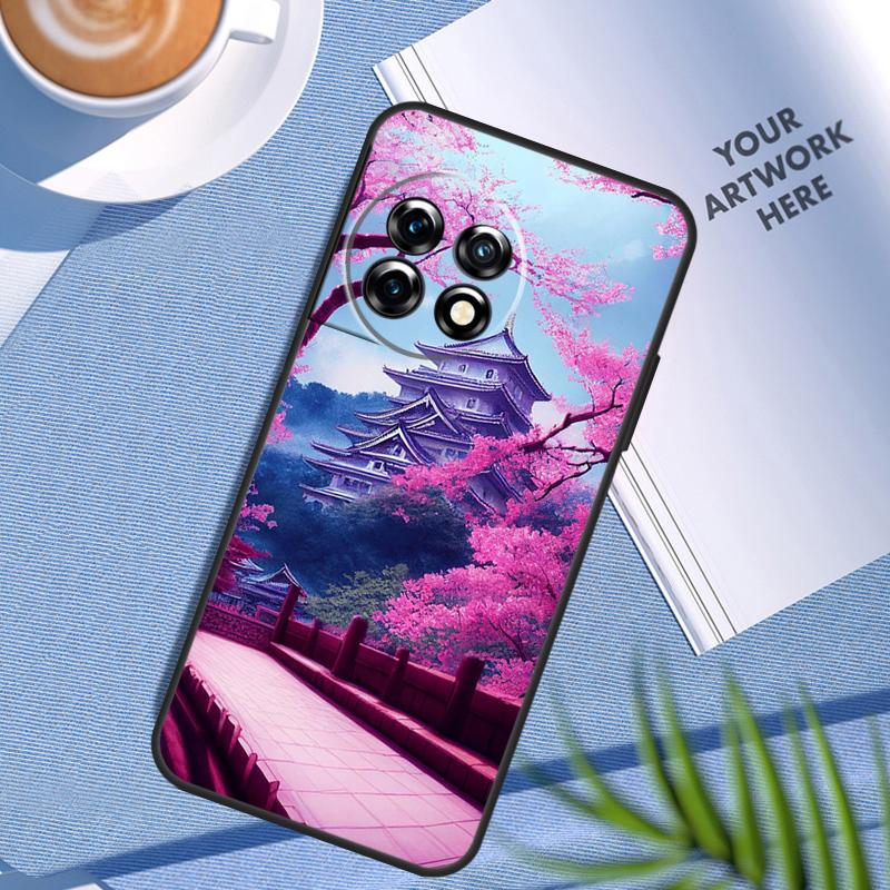 Japanese Art Temple Sakura Case For OnePlus Nord CE 5 3 4 Lite N20 N30 OnePlus 15 13 12 11 8 9 10 Pro 10T 13R 13T Cover