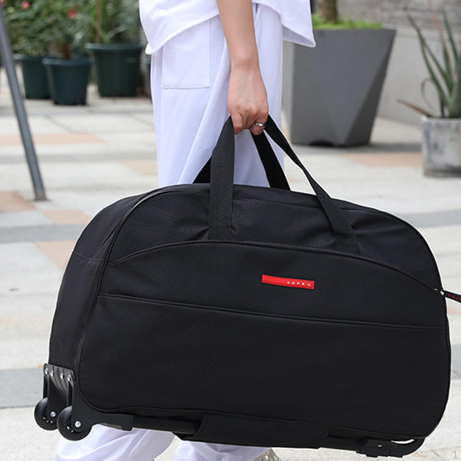 

Rolling Duffel Bag Portable Travel Luggage for Outdoor Business Trip Picnic чёрный