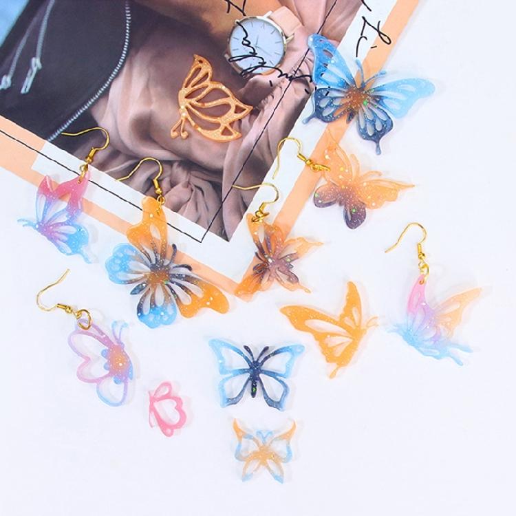 Personalized Butterfly Shaped Earrings Mold Epoxy Crystal Silicone Molds Customized Earwear Mould Jewelry Making Tool