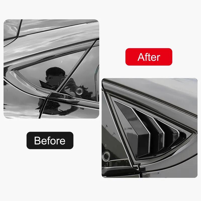 For Mustang Mach-E Mach E   ABS Plastic Rear Window Quarter Louver Cover Side Vent Trim Car Adhesive Accessories