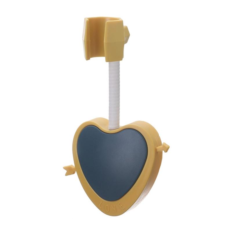 

Wall Mount Adjustable 360° Rotation Shower Head Holder Heart Shape with Hooks for Home Bathroom Children Adults жовтий