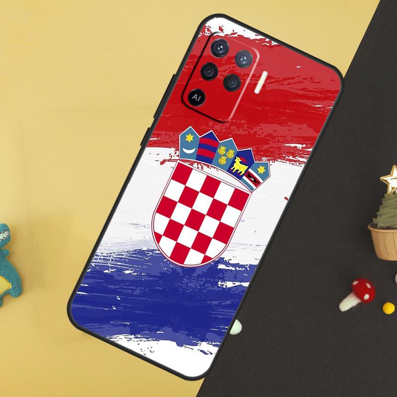 Croatia Flag Case For OPPO A16 A76 A96 A98 A78 A58 A5 A9 A15 A17 A77 A52 A72 A53S A57S A94 A74 A54 Cover