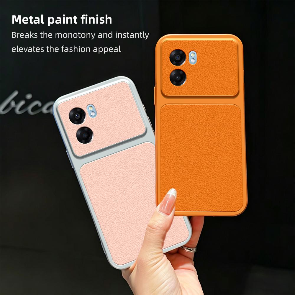 For Realme Q5i Case Realme V23 Cover Realme V23 Leather Case Luxury Lens Protection Protect Matte leather Back Cover