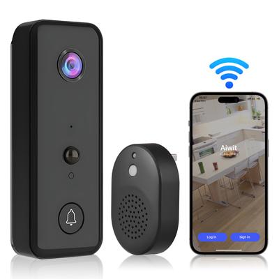 Video Doorbell Camera Wireless with Chime Ringer Battery Powered Smart AI PIR Human Detection IP65 Waterproof 2.4G WiFi 2-Way Audio Night Viewing