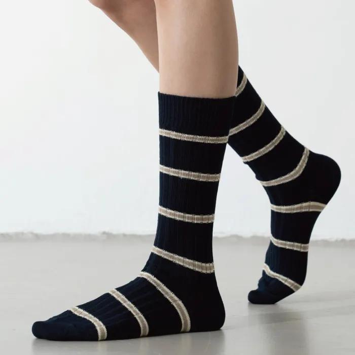 [hiig] No.277 Navy Stripe Silket Socks