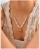 Stainless Steel Shell Sun Pendant Necklace for Women, Pearl Beaded Chain,18K Gold Plated Waterproof Tarnish-free Jewellery