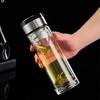 Premium Double-Wall Portable Glass Travel Mug with Tea Infuser