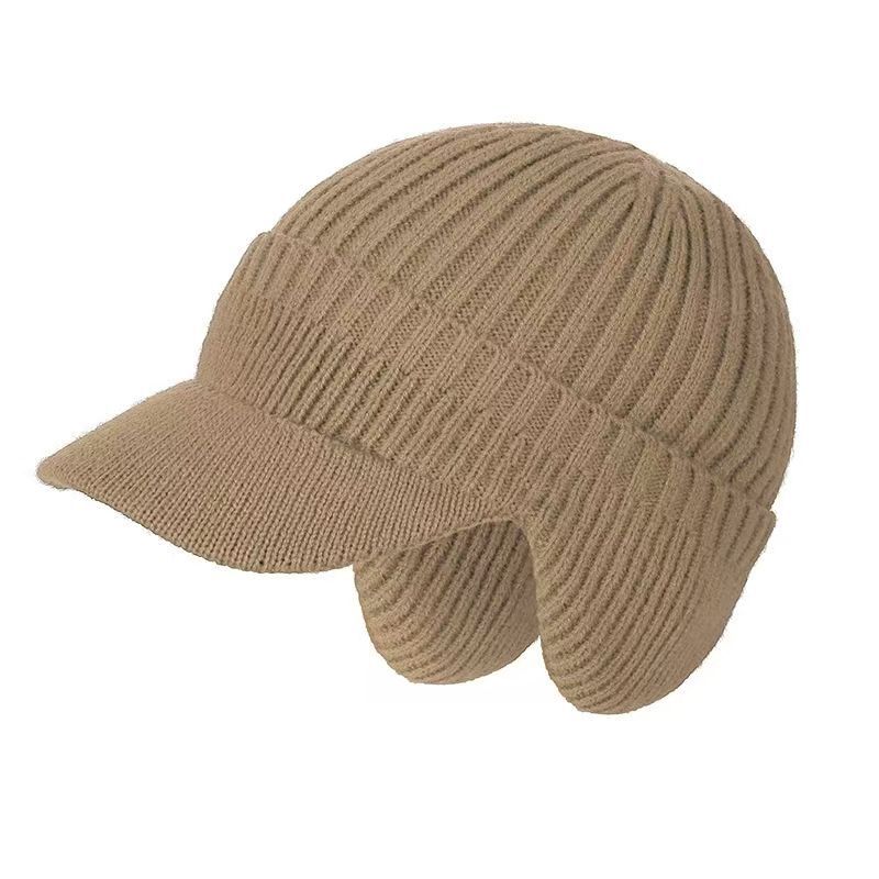 Winter hat Men's ear protection hat Knitted hat Cashmere warm elderly hat Thickened wool hat Cold-proof casual versatile