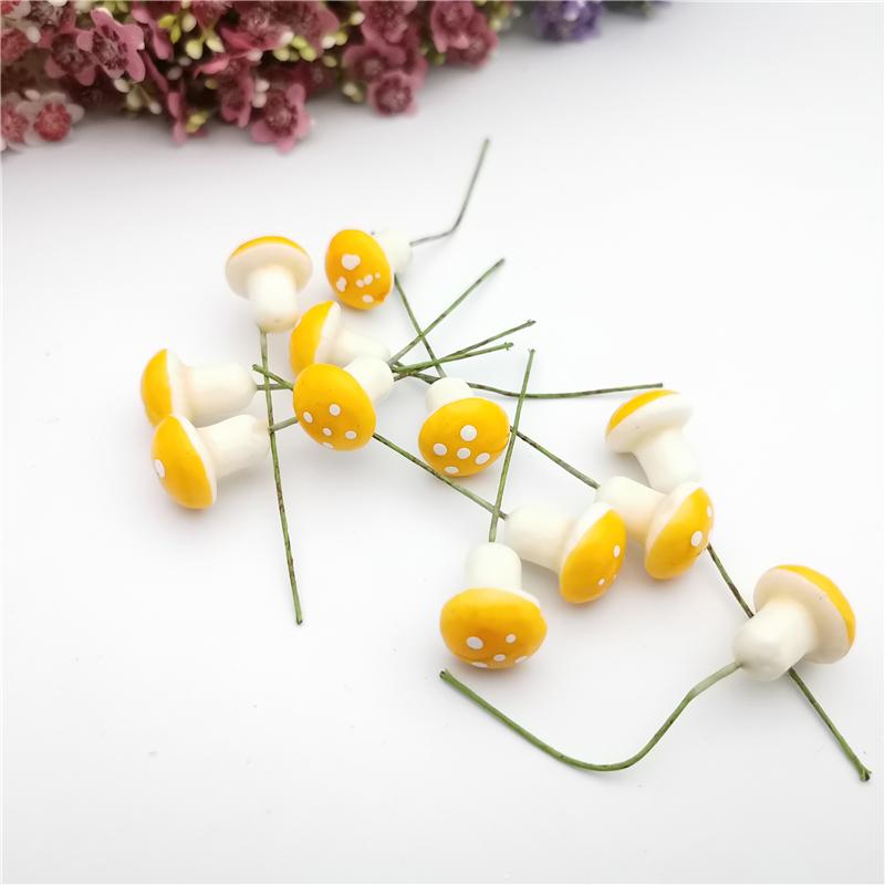 5pcs Simulation Color Mushroom Birthday Cake Decoration Mushroom Cartoon Modeling Scene Decoration