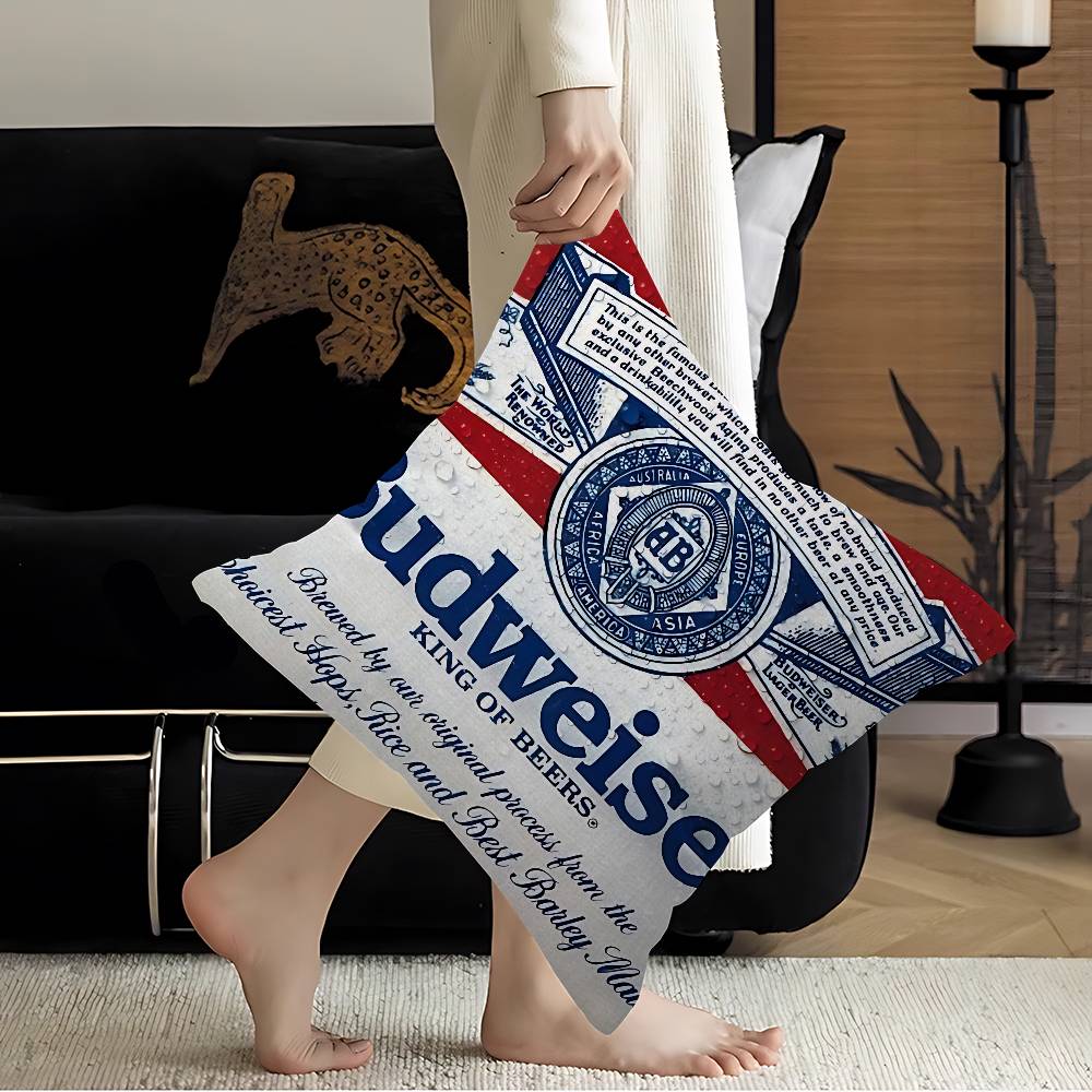 King Of Beer B-Budweiser Pillow Gifts Home Office Furnishings Bedroom Sofa Car Cushion Cover Case 45X45Cm