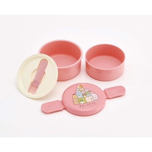 Skater Bento Box 2 Tiers Round Sumikko Gurashi Standard Pink Made in Japan 500ml ONWR1