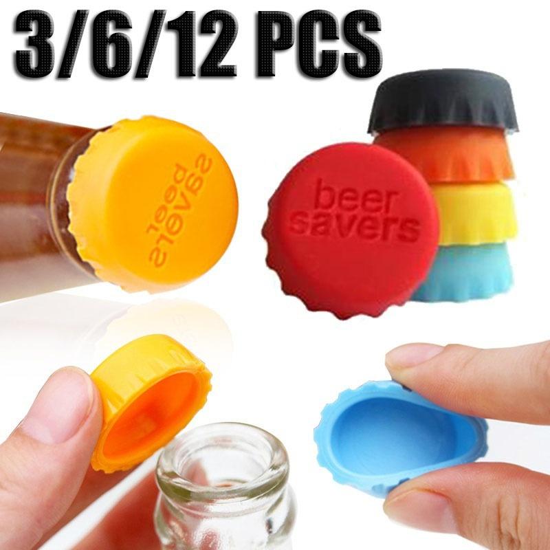 12Pcs Silicone Wine Stoppers - Reusable Beer Bottle Covers & Wine Savers In Orange