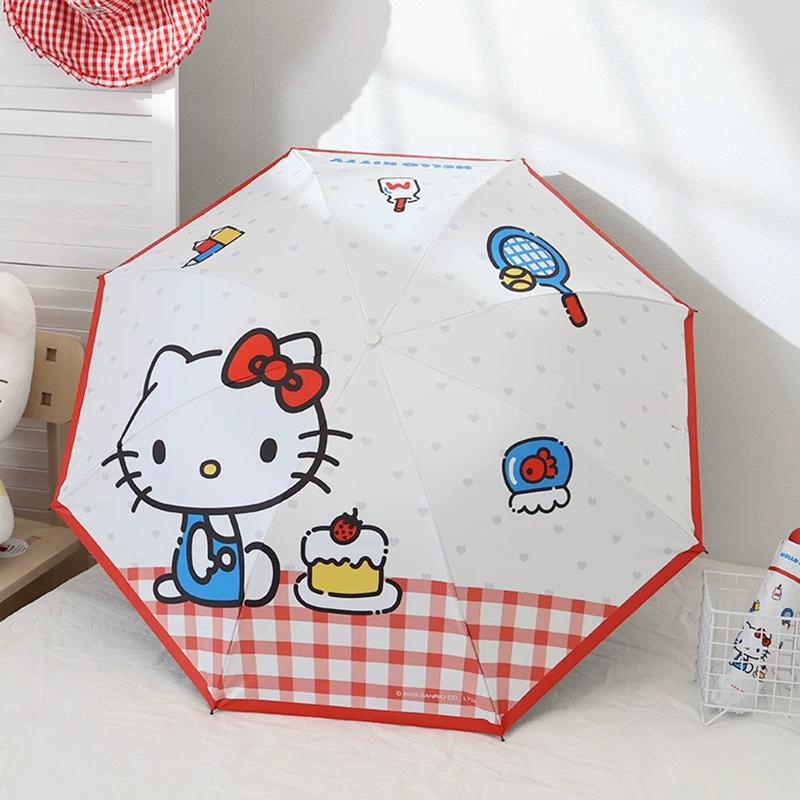 Authentic Sanrio Kuromi Manual Sun Protection Umbrella, Cute Student Sunshade Umbrella, 70% off Black Coating Dual-Use Umbrella
