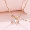 S925 Sterling Silver Bow Pendant Necklace - Women's Simple Luxury Zircon Clavicle Chain