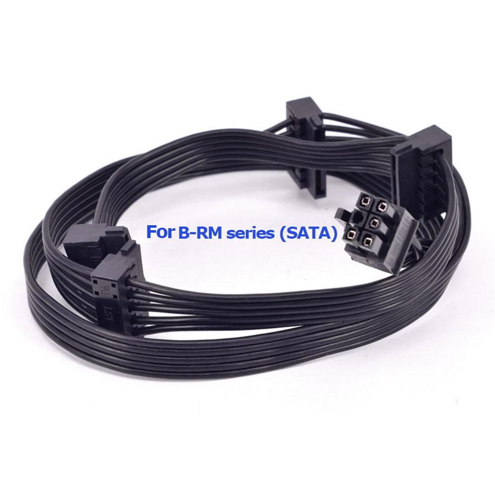 

PCI-E 6P 1 to 4 SATA 15P Power Supply Cable 18AWG For RM1000x RM850x RM750X PSU