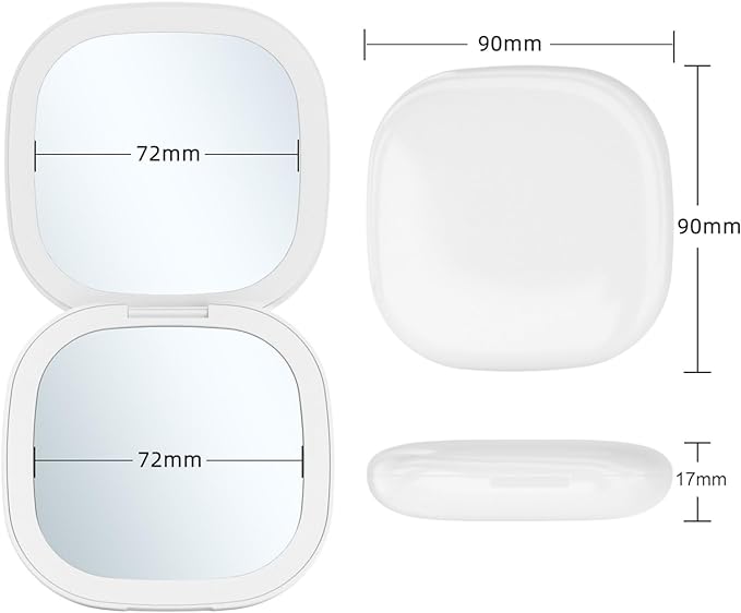 Hot Sale Compact LED Light Cosmetic Mirror Portable Rechargeable Pocket Makeup Mirror for Travel Small Handheld Makeup Mirror