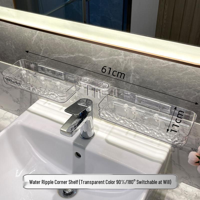 Punch-Free Wall-Mounted Bathroom Storage Rack