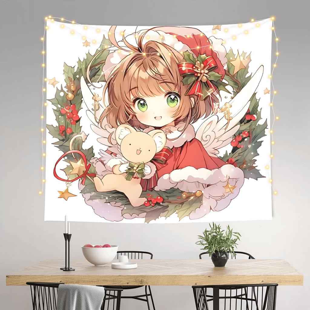 Christmas Cardcaptor Sakura Cutecore Tapestry Wall Hanging Blanket Tapestry Home Decor Items Wall Decorations