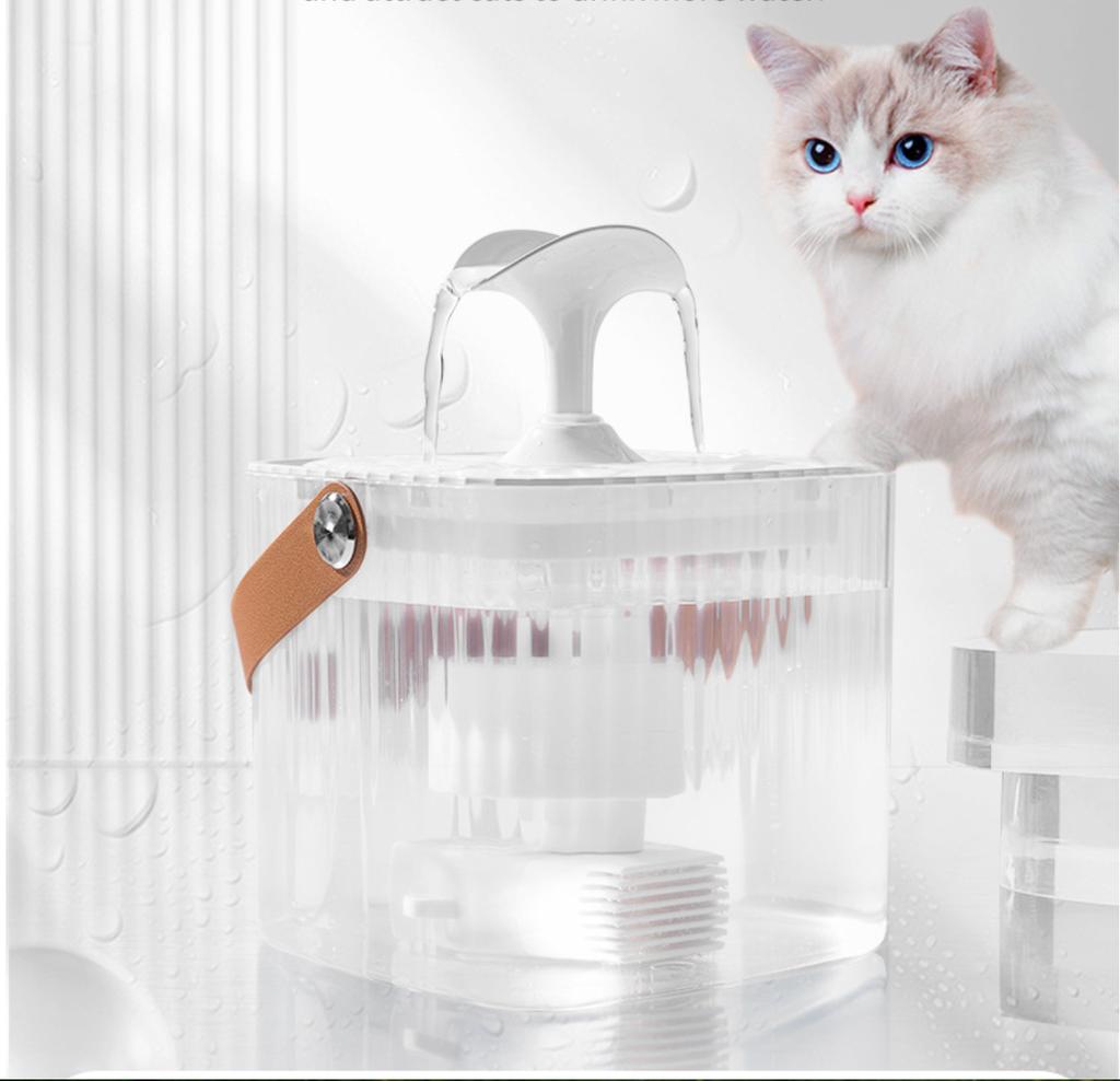 Automatic Transparent Plastic Charging Cat & Dog Water Dispensers Water Bottles Fountains