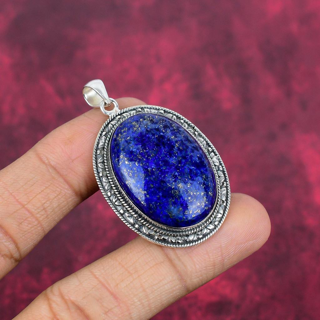 Lapis Lazuli Pendant Handmade Gemstone Jewelry, 925 Solid Sterling Silver Pendant ,Unique Design Jewelry Pendant